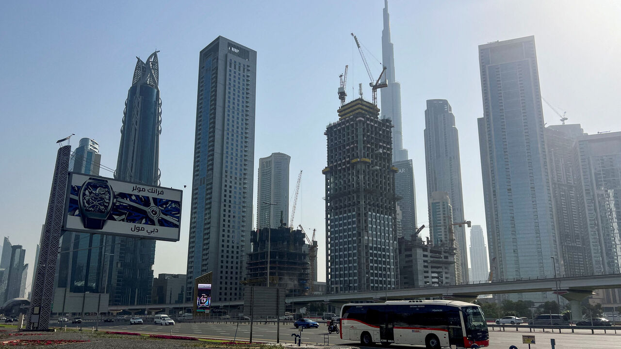 FILE PHOTO: Vehicles drive along a highway, amid the U.S.-Israeli conflict with Iran, in Dubai, United Arab Emirates, March 4, 2026. Picture taken with a mobile phone. REUTERS/Rula Rouhana/File Photo