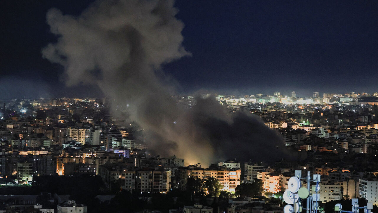 Smoke billows following strikes on Beirut's southern suburbs, following an escalation between Hezbollah and Israel amid the U.S.-Israeli conflict with Iran, as seen from Baabda, Lebanon, March 5, 2026. REUTERS/Mohamed Azakir