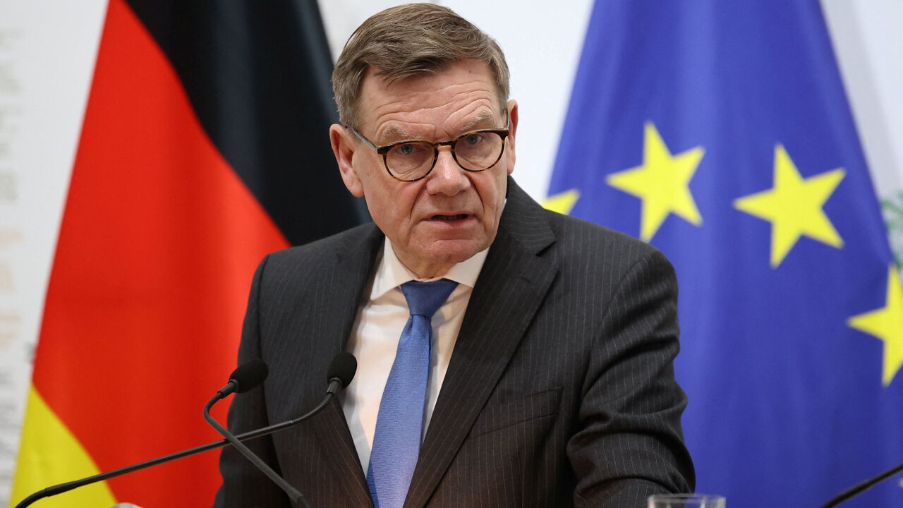 FILE PHOTO: Germany's Foreign Minister Johann Wadephul attends a press conference with Cyprus' Foreign Minister Constantinos Kombos at the Foreign Ministry in Nicosia, Cyprus, March 10, 2026. REUTERS/Yiannis Kourtoglou/File Photo
