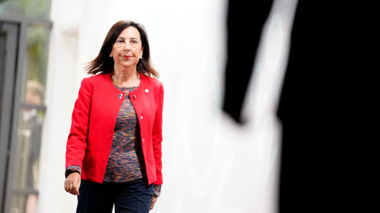 Spanish Defence Minister Margarita Robles arrives at the informal EU defense ministers meeting at Forum, in Copenhagen, Denmark, August 29, 2025. Thomas Traasdahl/Ritzau Scanpix/via REUTERS