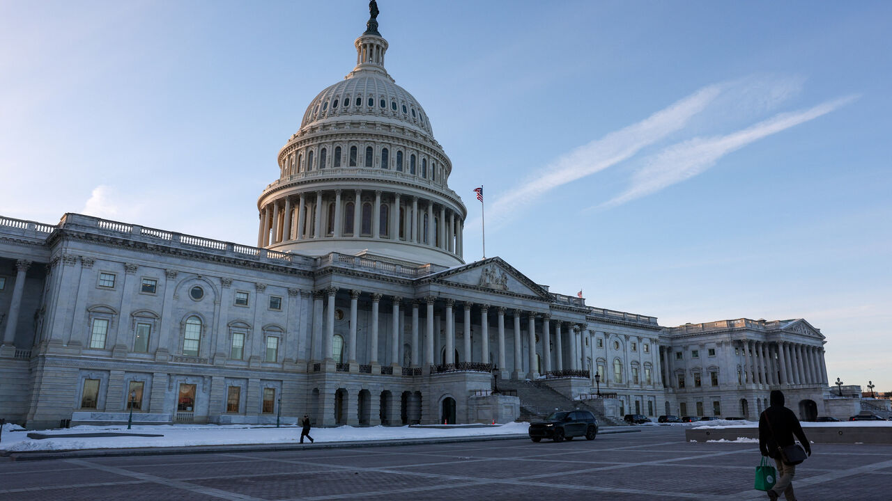FILE PHOTO: The sun sets on the U.S. Capitol building, on Capitol Hill in Washington, D.C., U.S., January 30, 2026. REUTERS/Kylie Cooper/File Photo