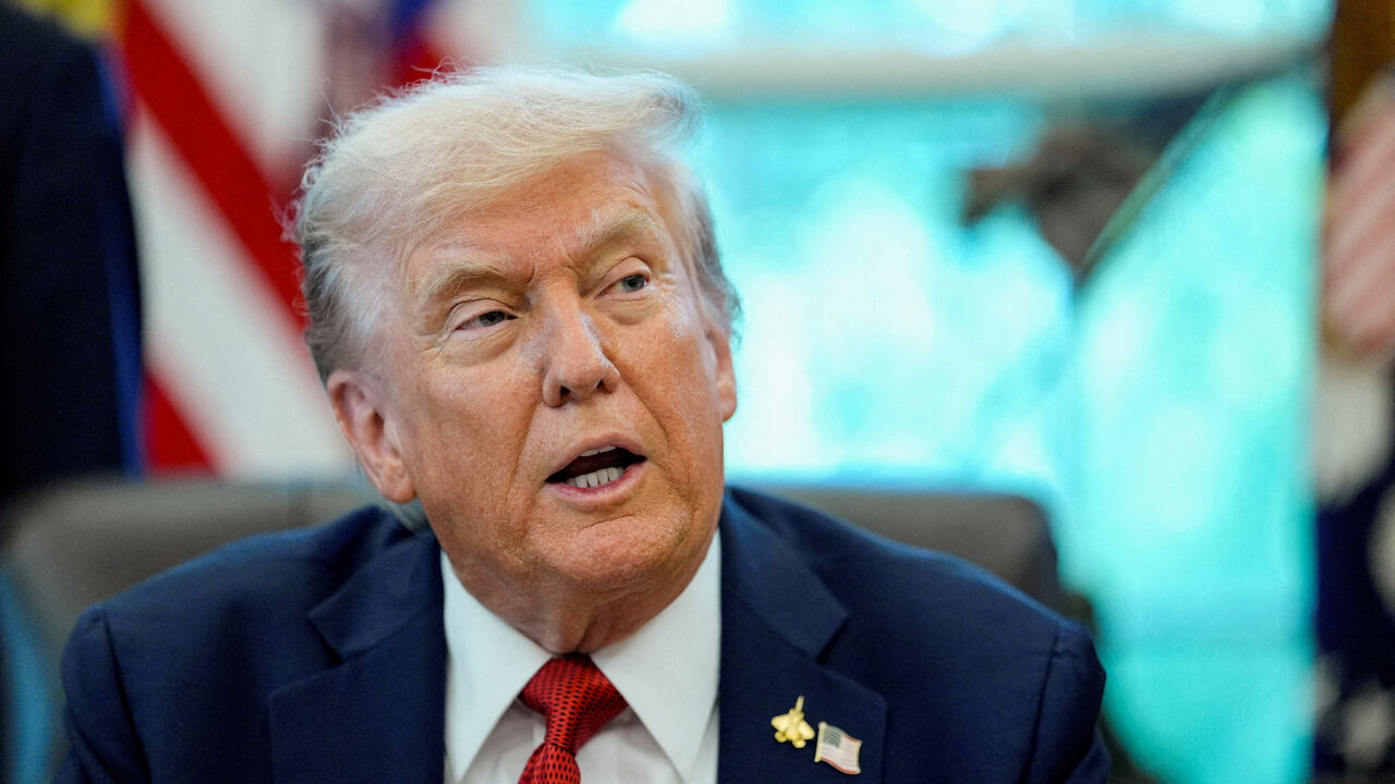 FILE PHOTO: U.S. President Donald Trump delivers remarks during an event to sign an executive order authorizing the construction an access road to the Ambler mining district in Alaska, at the White House, in Washington, D.C., U.S., October 6, 2025. REUTERS/Kent Nishimura/File Photo