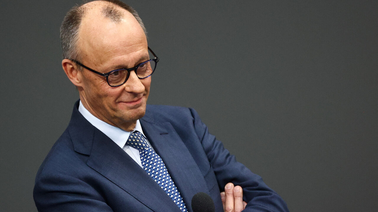 German Chancellor Friedrich Merz reacts as he answers questions from lawmakers during a plenum session of the lower house of parliament, the Bundestag, in Berlin, Germany March 25, 2026.  REUTERS/Liesa Johannssen