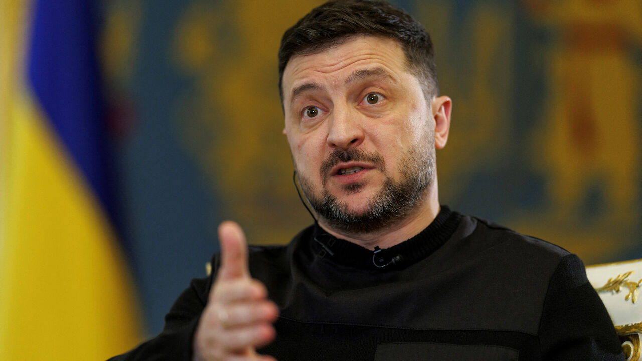 FILE PHOTO: Ukraine's President Volodymyr Zelenskiy speaks during an interview with Reuters, amid Russia's attack on Ukraine, in Kyiv, Ukraine March 25, 2026. REUTERS/Valentyn Ogirenko/File Photo