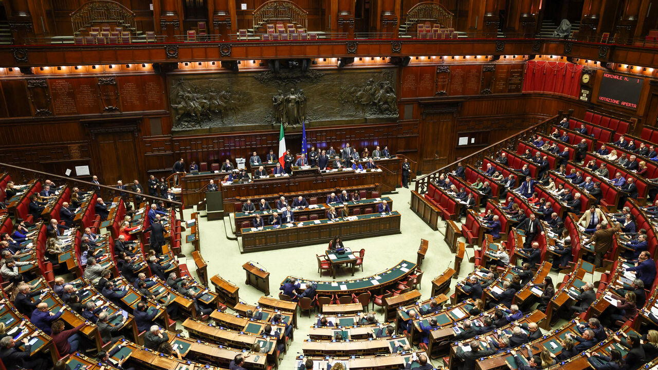 A general view of the lower house of the parliament in session over the latest developments in Iran and the Middle East, in Rome, Italy, March 5, 2026. REUTERS/Matteo Minnella