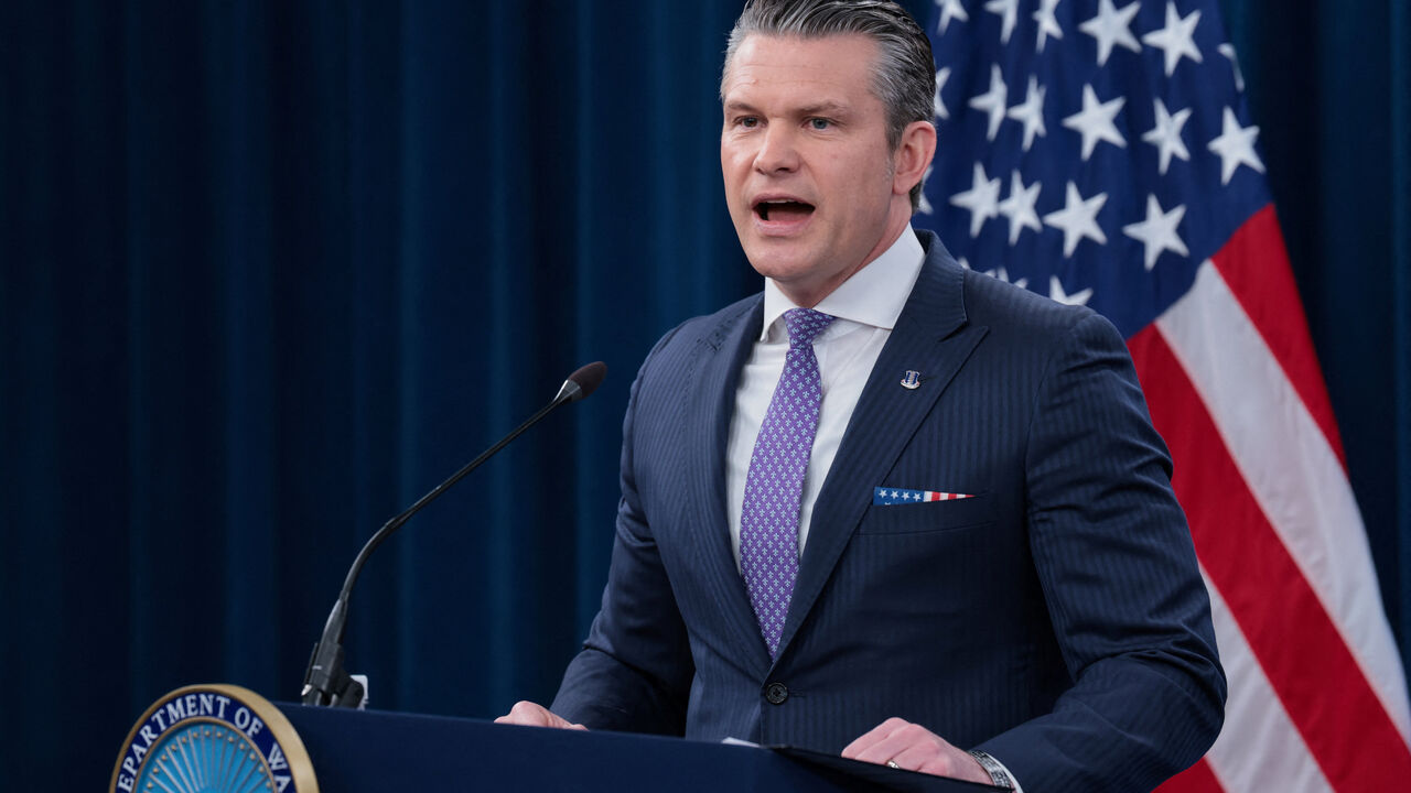 U.S. Secretary of Defense Pete Hegseth speaks during a briefing held with Chairman of the Joint Chiefs of Staff General Dan Caine (not pictured), amid the U.S.-Israeli conflict with Iran, at the Pentagon in Washington, D.C., U.S., March 31, 2026. REUTERS/Jonathan Ernst