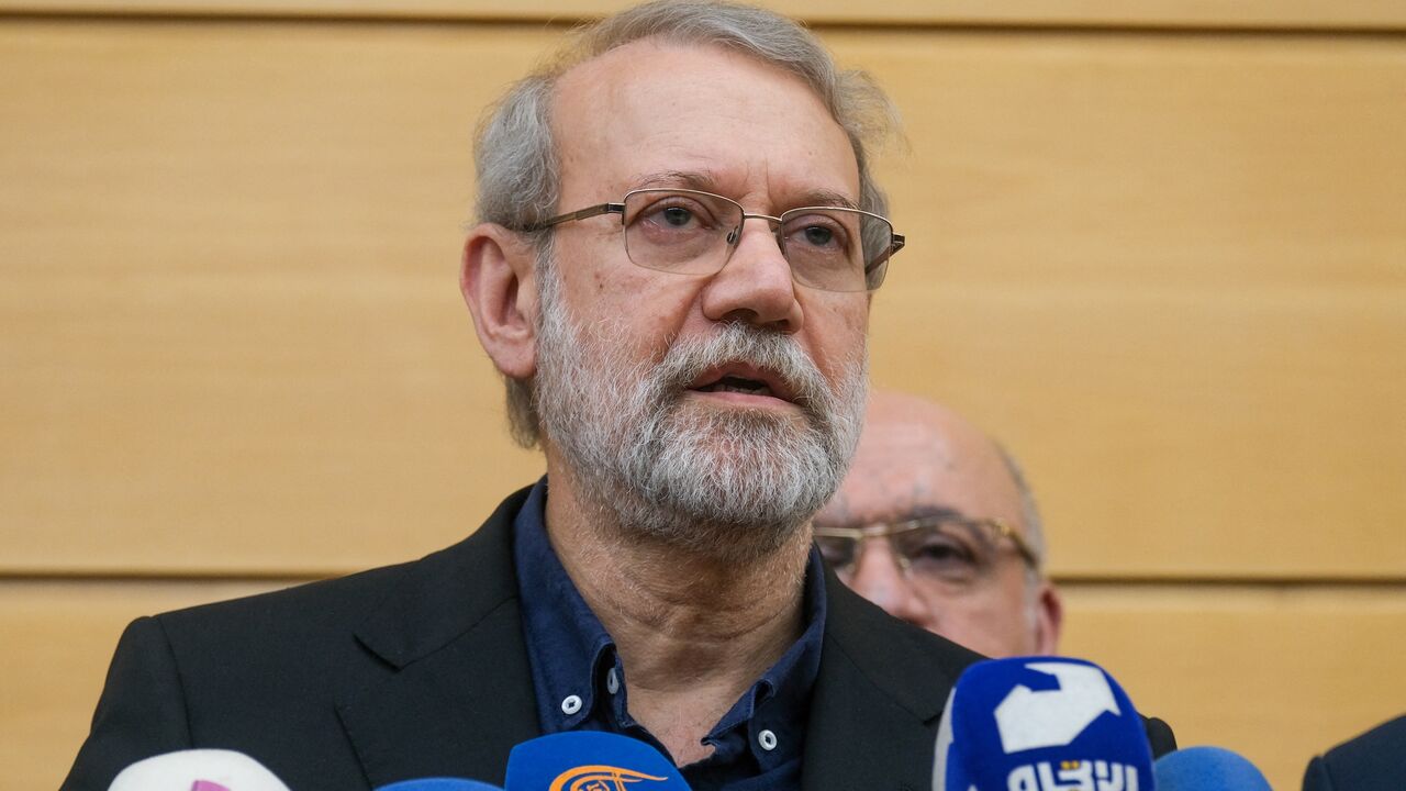 Ali Larijani, secretary of Iran's Supreme National Security Council, arrives in Beirut, Lebanon, on Sept. 27, 2025.