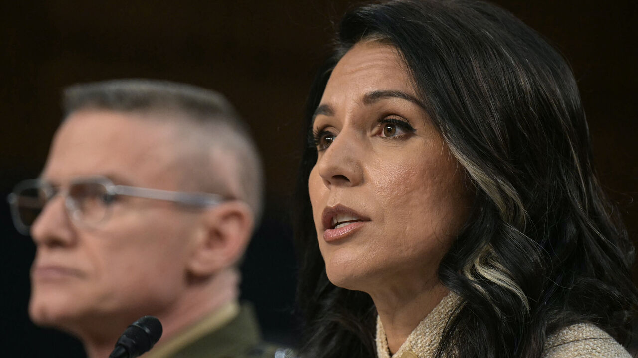 (L/R) Director of Defense Intelligence Agency (DIA) James Adams III and US Director of National Intelligence Tulsi Gabbard testify during a Senate Committee on Intelligence hearing to examine worldwide threats, on Capitol Hill in Washington, DC, on March 18, 2026. (Photo by Oliver Contreras / AFP via Getty Images)
