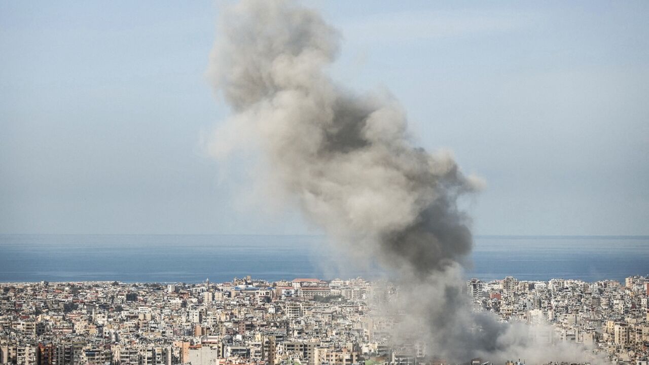 Around 95,000 people in Beirut's southern suburbs have been displaced to official shelters, authorities say