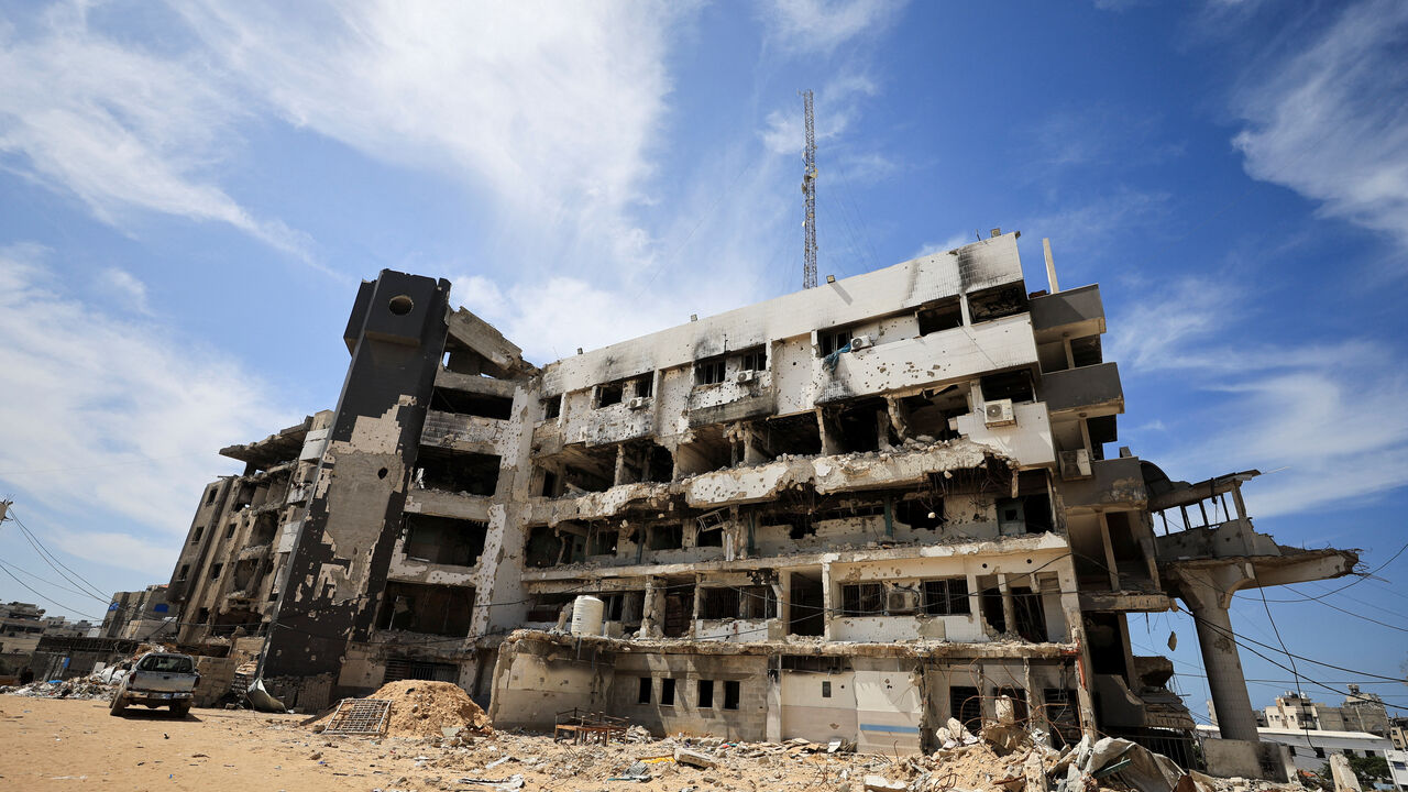 The damaged Al-Shifa Hospital during the war in Gaza City, March 31, 2026. REUTERS/Dawoud Abu Alkas