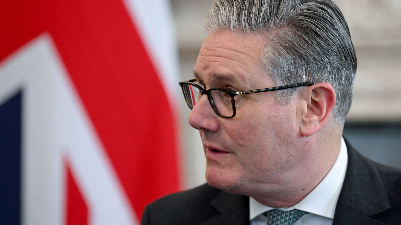 FILE PHOTO: Britain's Prime Minister Keir Starmer attends a meeting to discuss the U.S.-Israeli conflict with Iran and the impact on the Strait of Hormuz, in London, Britain, March 30, 2026. REUTERS/Jaimi Joy/Pool/File Photo