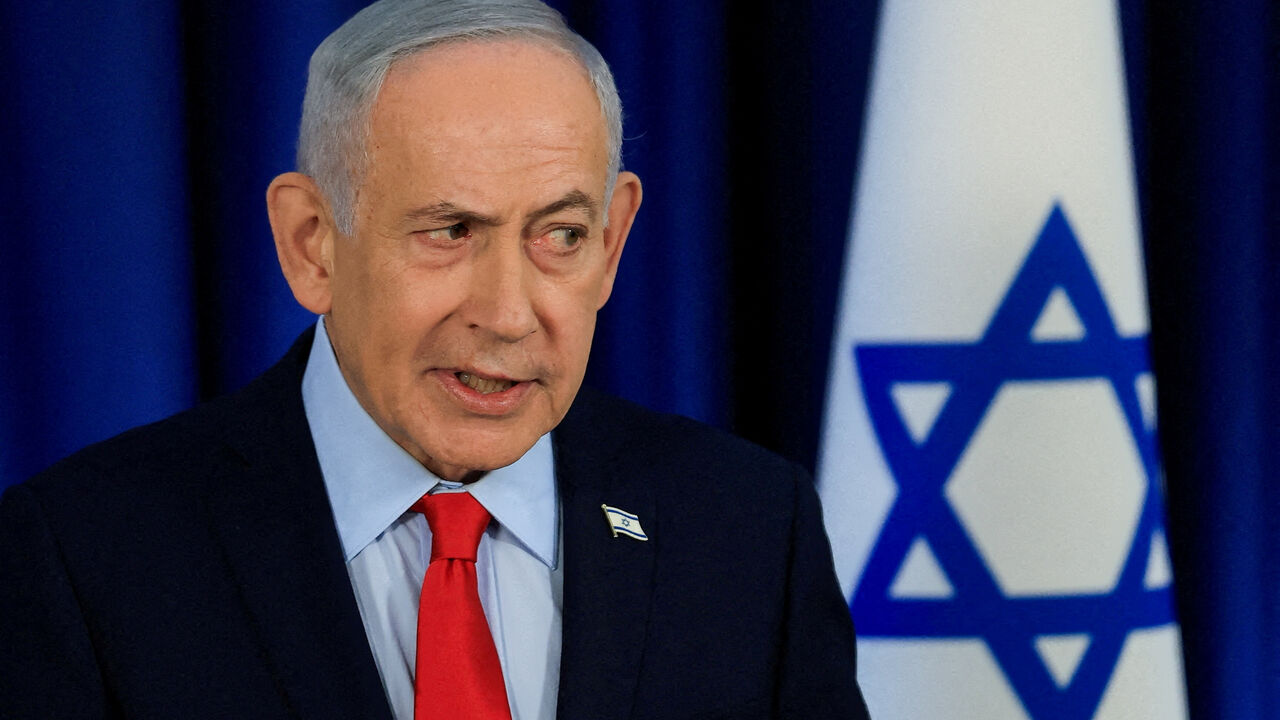 FILE PHOTO: Israeli Prime Minister Benjamin Netanyahu speaks during a press conference, amid the U.S.-Israel conflict with Iran, in Jerusalem, March 19, 2026. REUTERS/Ronen Zvulun/Pool/File Photo