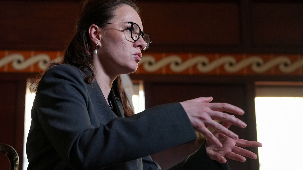 Interview with the Prime Minister of Ukraine Yuliia Svyrydenko at the Ukrainian Embassy in Washington, D.C., U.S. April 16, 2026. REUTERS/Ken Cedeno