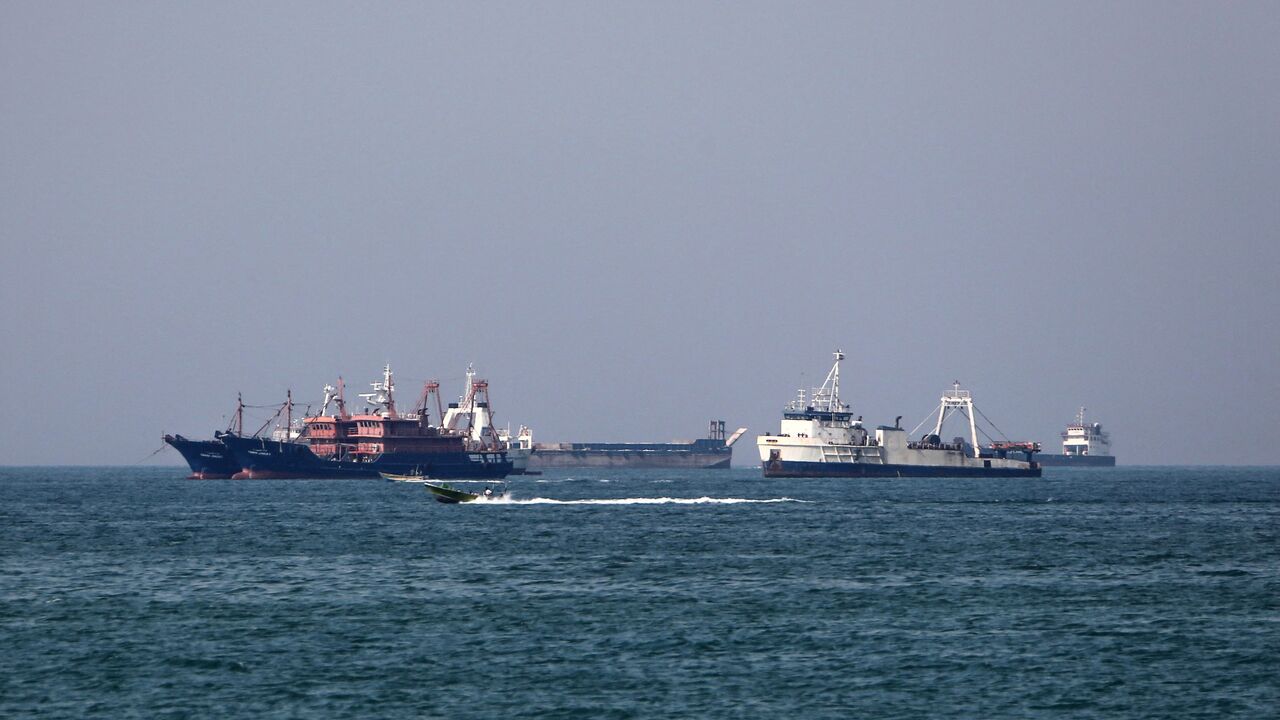 Fishing and cargo ships and ferries are pictured in the Gulf off the Iranian port city of Bandar Abbas, which is the main base of the Islamic Republic's navy and has a strategic position on the Strait of Hormuz, on April 29, 2019. 