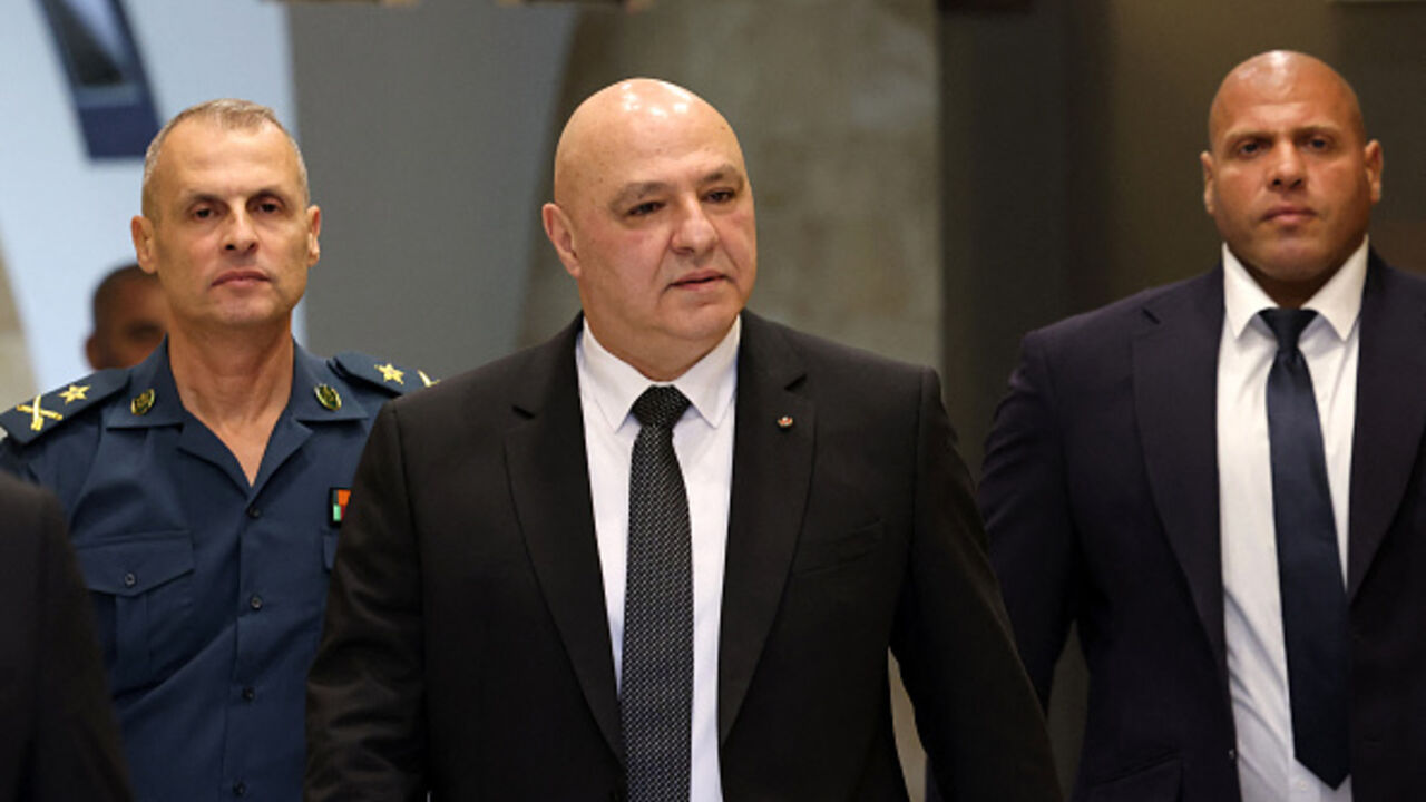 Lebanese President Joseph Aoun (C) arrives to attend a cabinet session to discuss an army plan to disarm the Shiite Muslim group Hezbollah, at the Presidential Palace in Baabda, on September 5, 2025. In August, under heavy US pressure and fearing Israel would intensify its strikes, Lebanon's government ordered the army to draw up a plan for disarming Hezbollah by the end of the year. (Photo by ANWAR AMRO / AFP) (Photo by ANWAR AMRO/AFP via Getty Images)