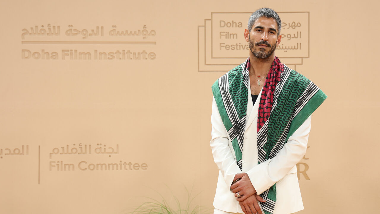 Ahmed Shihab‑Eldin attend "Palestine 36" red carpet during the Doha Film Festival 2025 on November 24, 2025 in Doha, Qatar. 