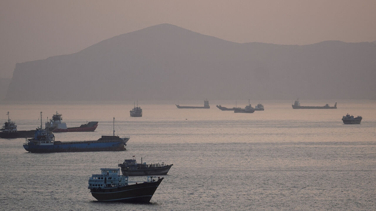 Ships and boats in the Strait of Hormuz, Musandam, Oman, May 1, 2026. REUTERS/Stringer     TPX IMAGES OF THE DAY