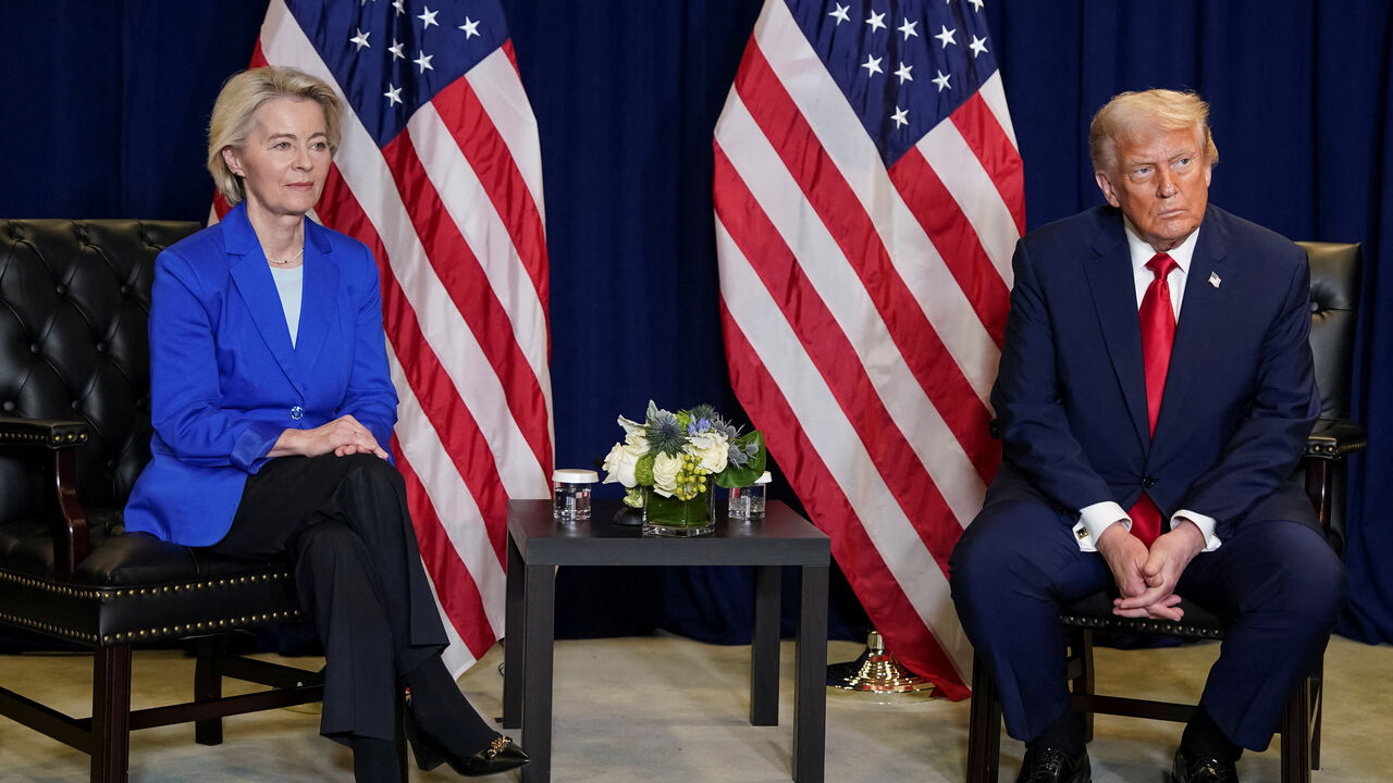 European Commission President Ursula von der Leyen meets with U.S. President Donald Trump during the 80th United Nations General Assembly, in New York City, New York, U.S., September 23, 2025. REUTERS/Al Drago