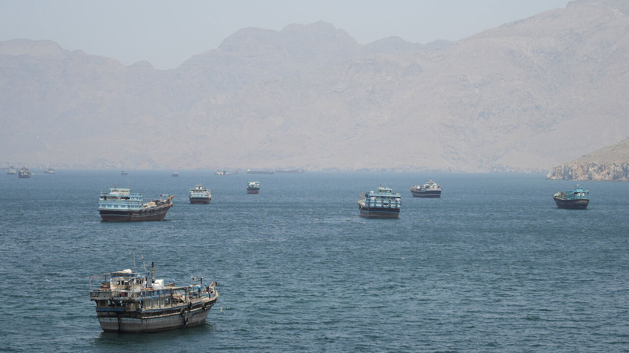 Vessels in the Strait of Hormuz, Musandam, Oman, May 8, 2026. REUTERS/Stringer