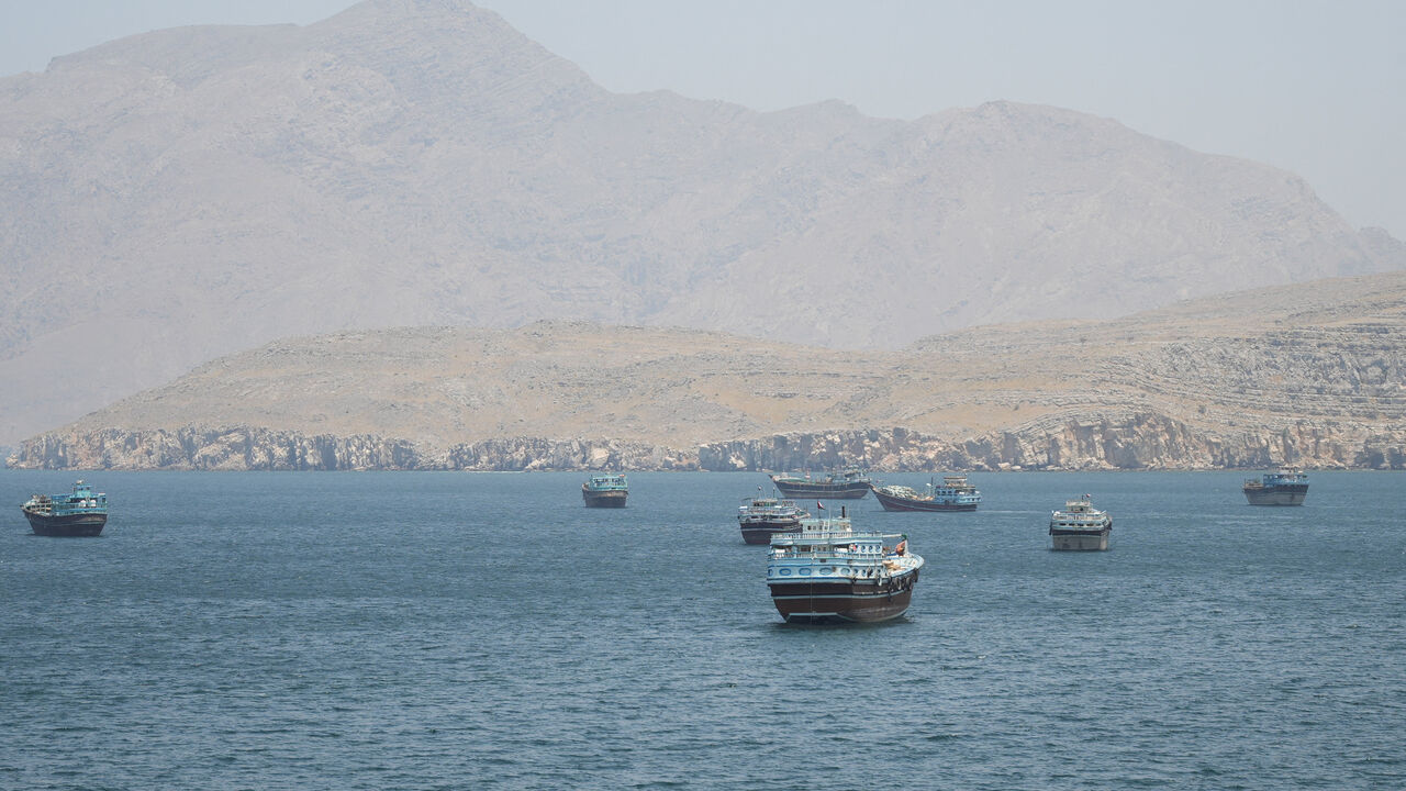 Vessels in the Strait of Hormuz, Musandam, Oman, May 8, 2026. REUTERS/Stringer