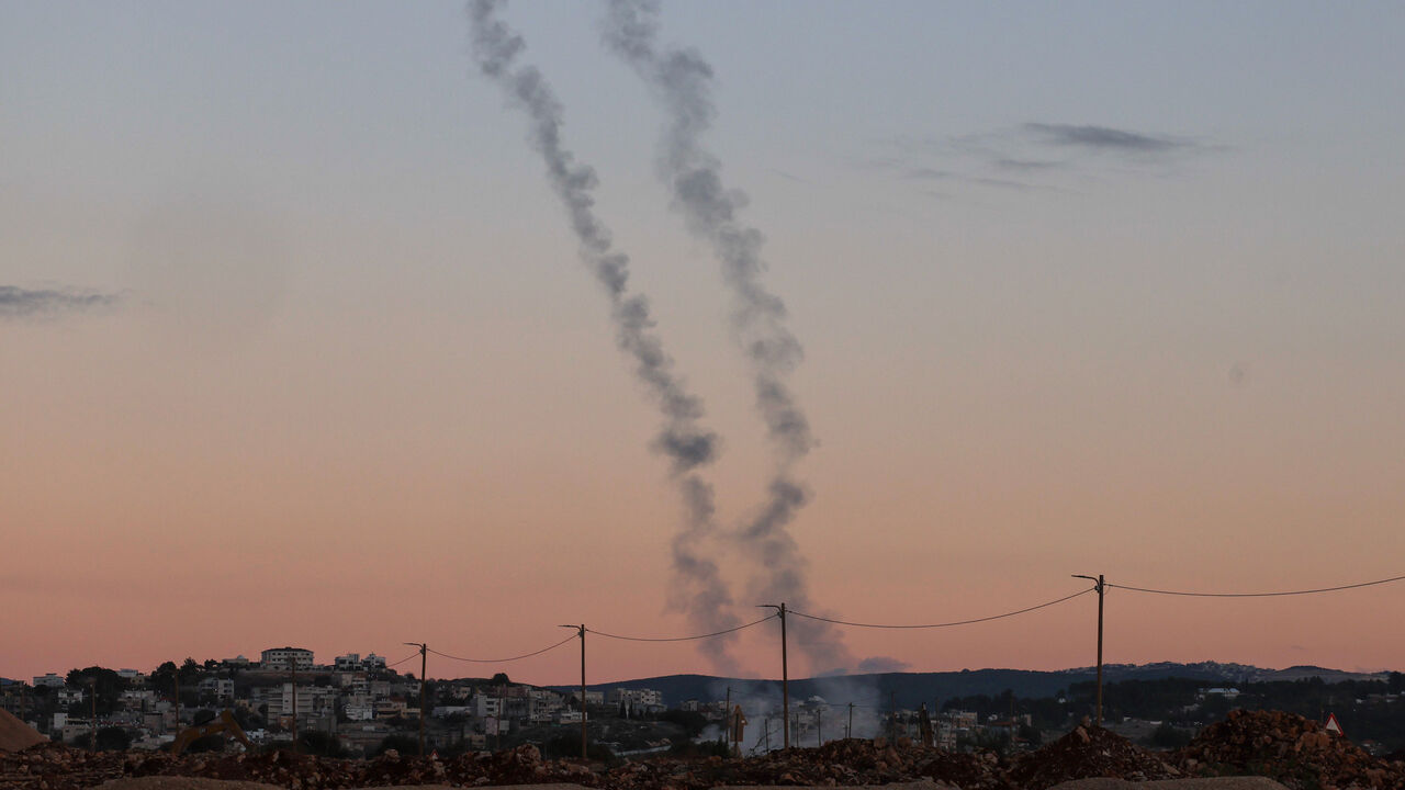 FILE PHOTO: Israel's Iron Dome anti-missile system operates for interceptions as projectiles are launched from Lebanon towards Israel, amid hostilities between Hezbollah and Israel, in northern Israel, November 26, 2024. REUTERS/Ronen Zvulun/File Photo