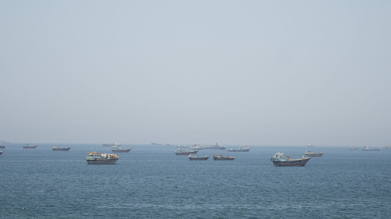 Vessels in the Strait of Hormuz, Musandam, Oman, May 8, 2026. REUTERS/Stringer