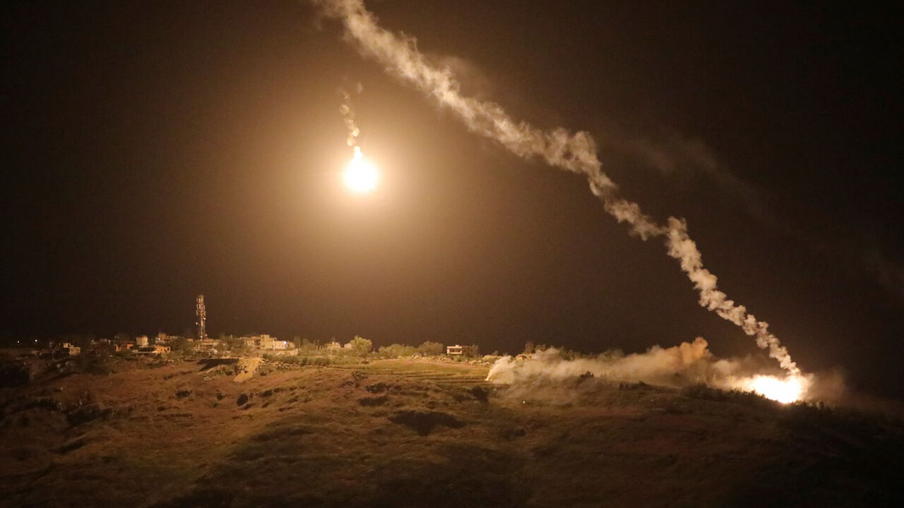 Flares are fired by Israeli forces in Arnoun as seen from Marjayoun, Lebanon May 14, 2026. REUTERS/Karamallah Daher