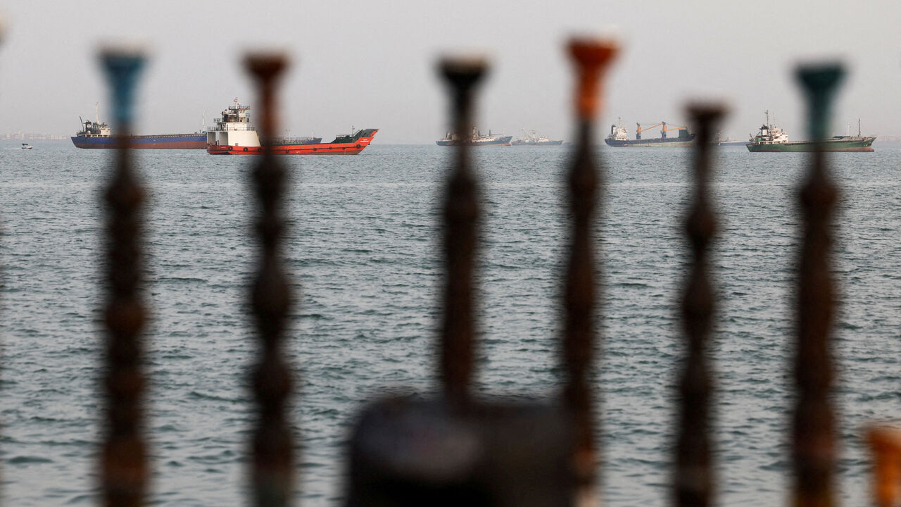 Vessels in the Strait of Hormuz are visible near the beach of Bandar Abbas, Iran, May 22, 2026. Majid Asgaripour/WANA (West Asia News Agency) via REUTERS