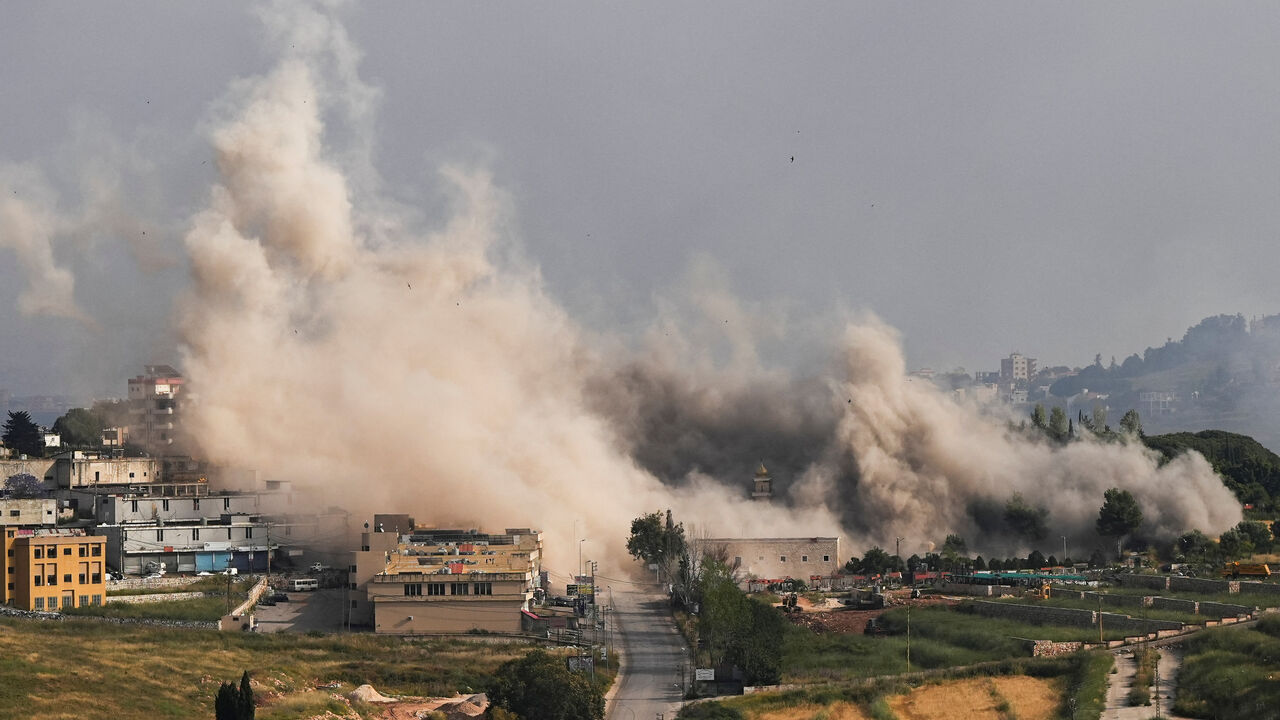 Smoke billows following an Israeli strike in Nabatieh, Lebanon  May 26, 2026. REUTERS/Stringer