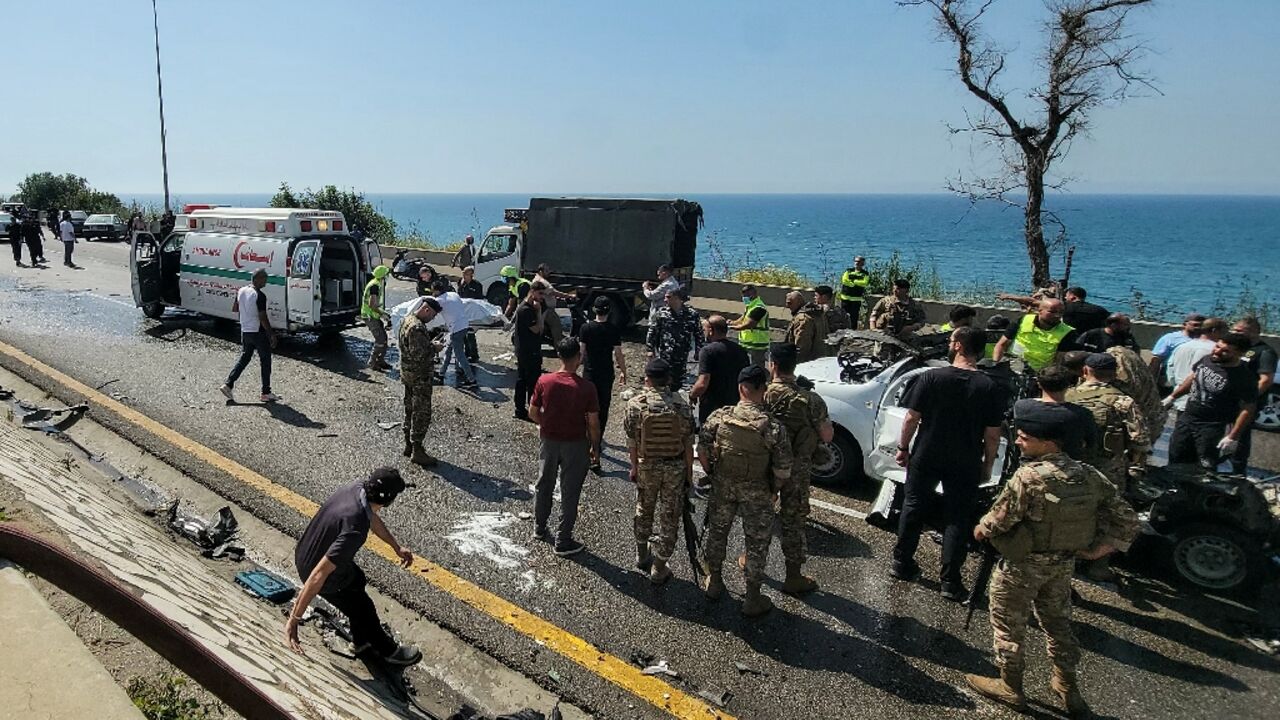 Israel hit a car on a motorway south of Beirut