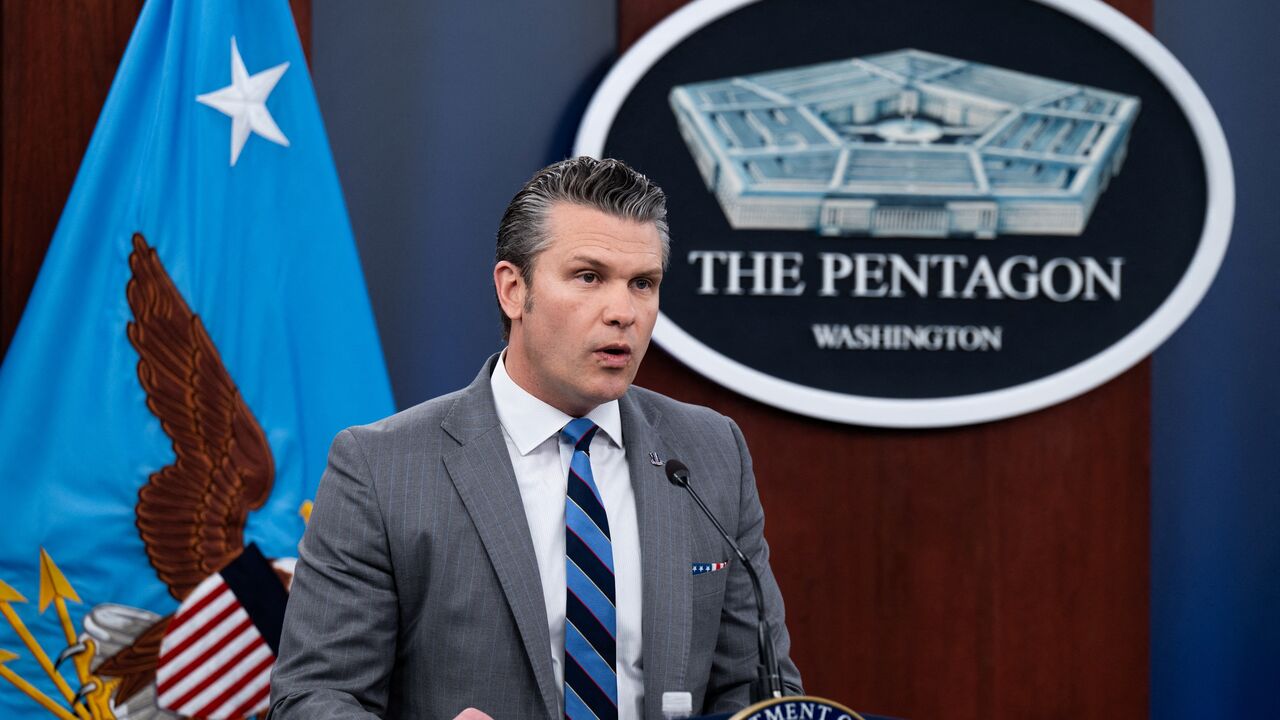 US Defense Secretary Pete Hegseth speaks at a press briefing at the Pentagon in Washington, DC, on April 24, 2026. 