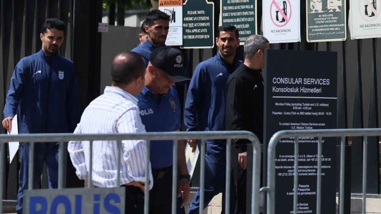 Four players and a staffer from Iran's national football team were seen leaving the US Embassy in Ankara after submitting their visa applications ahead of the 2026 World Cup