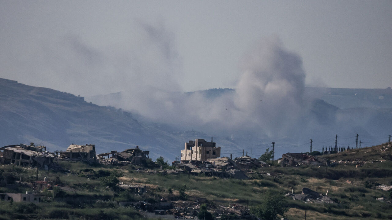 Smoke rises in southern Lebanon following an explosion, as seen from the Israeli side of the Israel-Lebanon border, in northern Israel, June 10, 2026. REUTERS/Ammar Awad