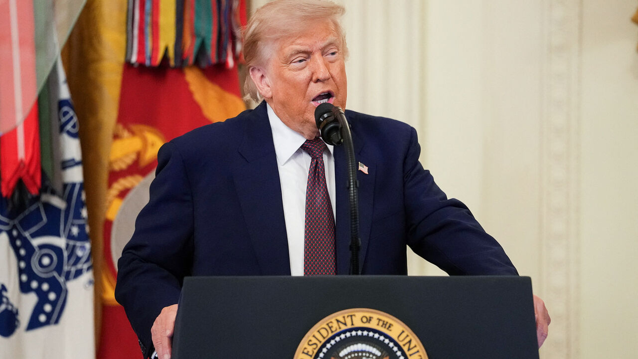U.S. President Donald Trump speaks during a Medal of Honor ceremony at the White House in Washington, D.C., U.S., June 18, 2026. REUTERS/Eric Lee