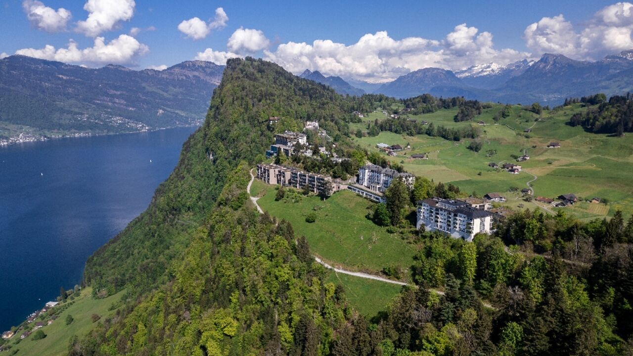 The uber-plush resort, perched high above Lake Lucerne in central Switzerland, is difficult to access and therefore easily secured