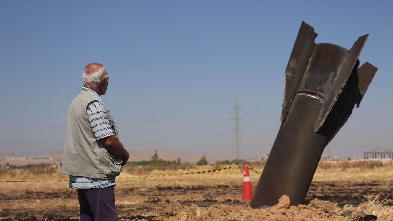 A missile landed outside Damascus