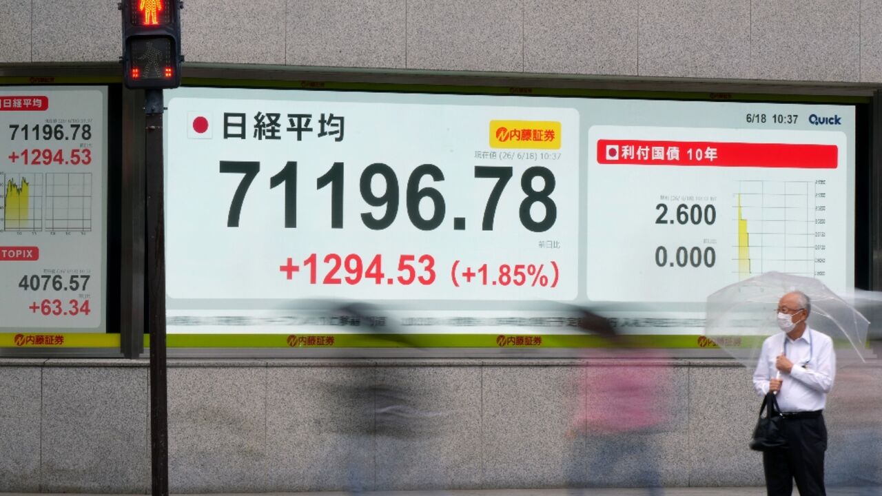 Japan's Nikkei index finished above 71,000 points for the first time 