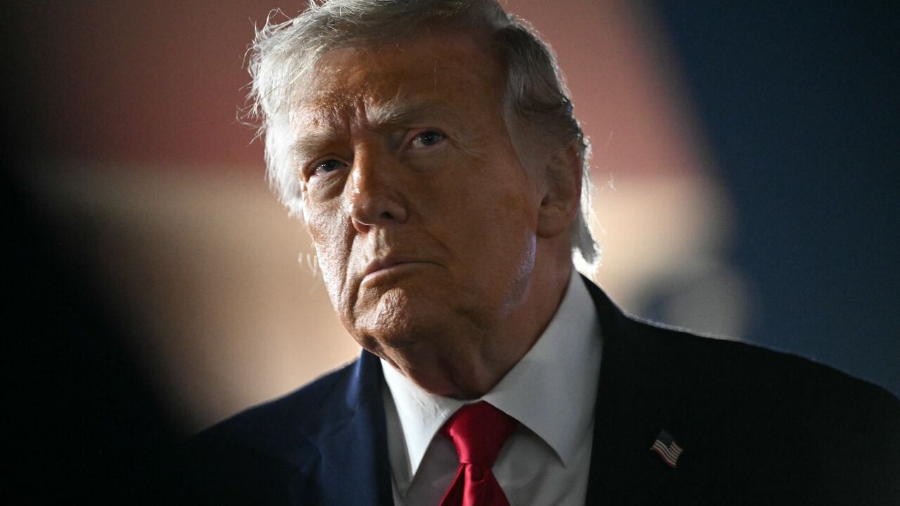 President Donald Trump speaks to the press before boarding Air Force One prior to departure from John F. Kennedy International Airport, in New York, on June 9, 2026. 