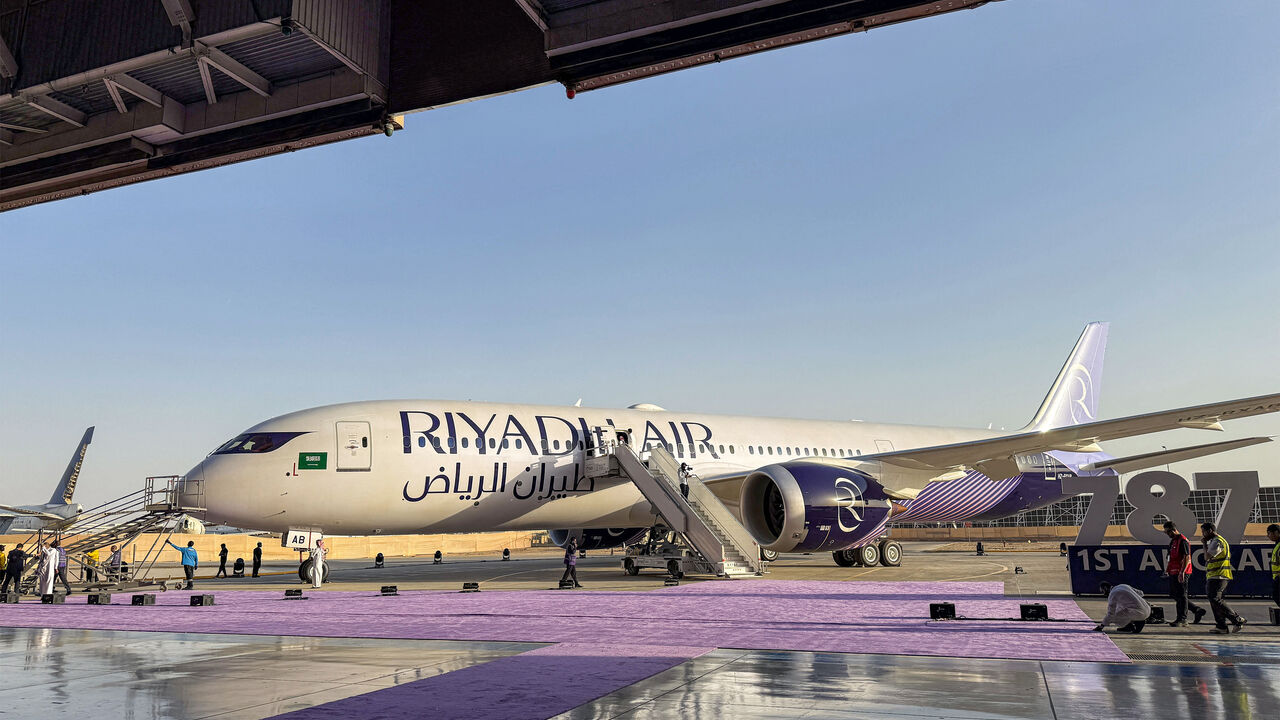 A Boeing 787-9 Dreamliner aircraft of Saudi airline Riyadh Air is pictured on the tarmac at King Khalid International Airport in Riyadh on June 7, 2026. 