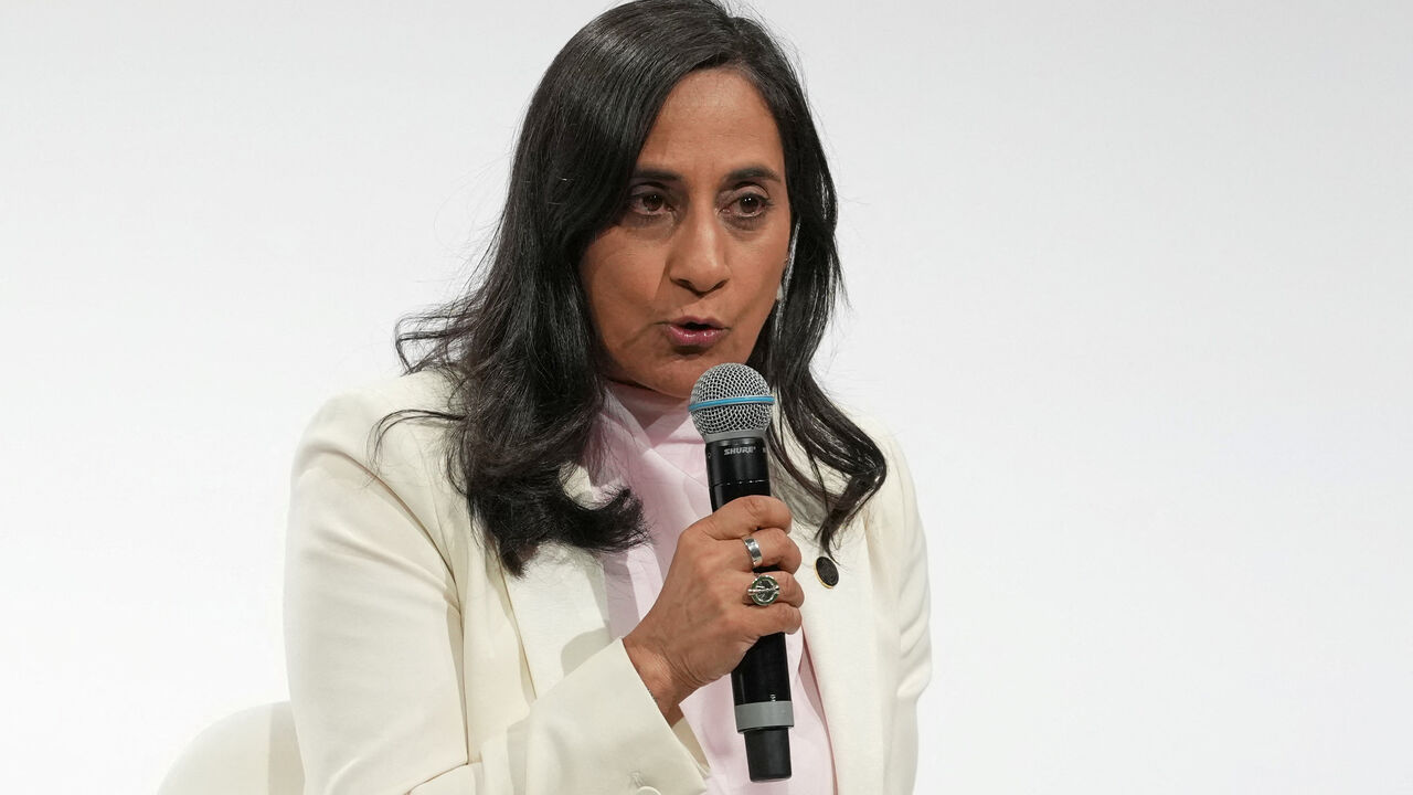 Canadian Foreign Minister Anita Anand attends a conference with Israeli and Palestinian civil society groups to support a two-state solution, in Paris, France June 12, 2026.   Thibault Camus/Pool via REUTERS