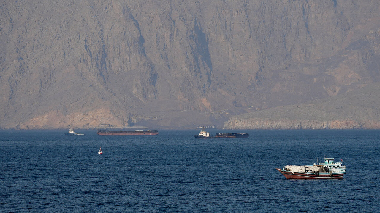 FILE PHOTO: Ships and tankers in the Strait of Hormuz off the coast of Musandam, Oman, April 18, 2026. REUTERS/Stringer/File Photo