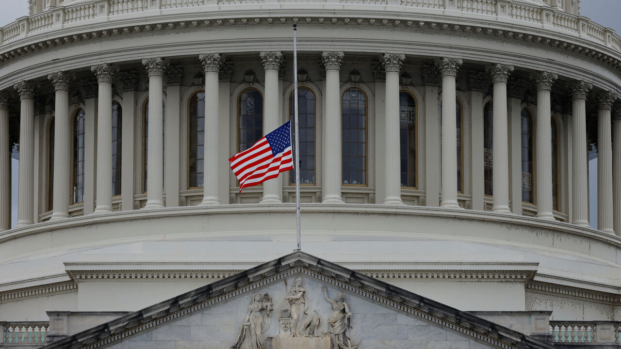 The U.S. flag flies at half staff outside of the U.S. Capitol building the morning after U.S. Sen. Lindsey Graham (R-SC) died “from a brief and sudden illness,” in Washington, D.C., U.S., July 12, 2026. REUTERS/Leah Millis