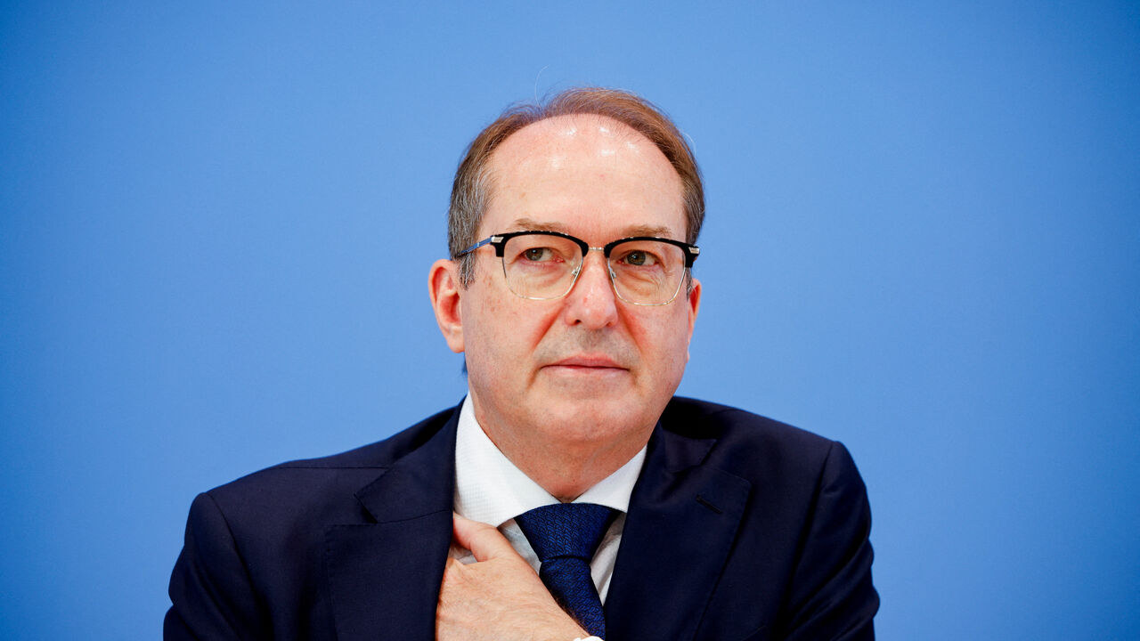 FILE PHOTO: German Interior Minister Alexander Dobrindt looks on during a press conference presenting the 'Constitution Protection Report 2025', in Berlin, Germany, June 30, 2026. REUTERS/Axel Schmidt/ File Photo