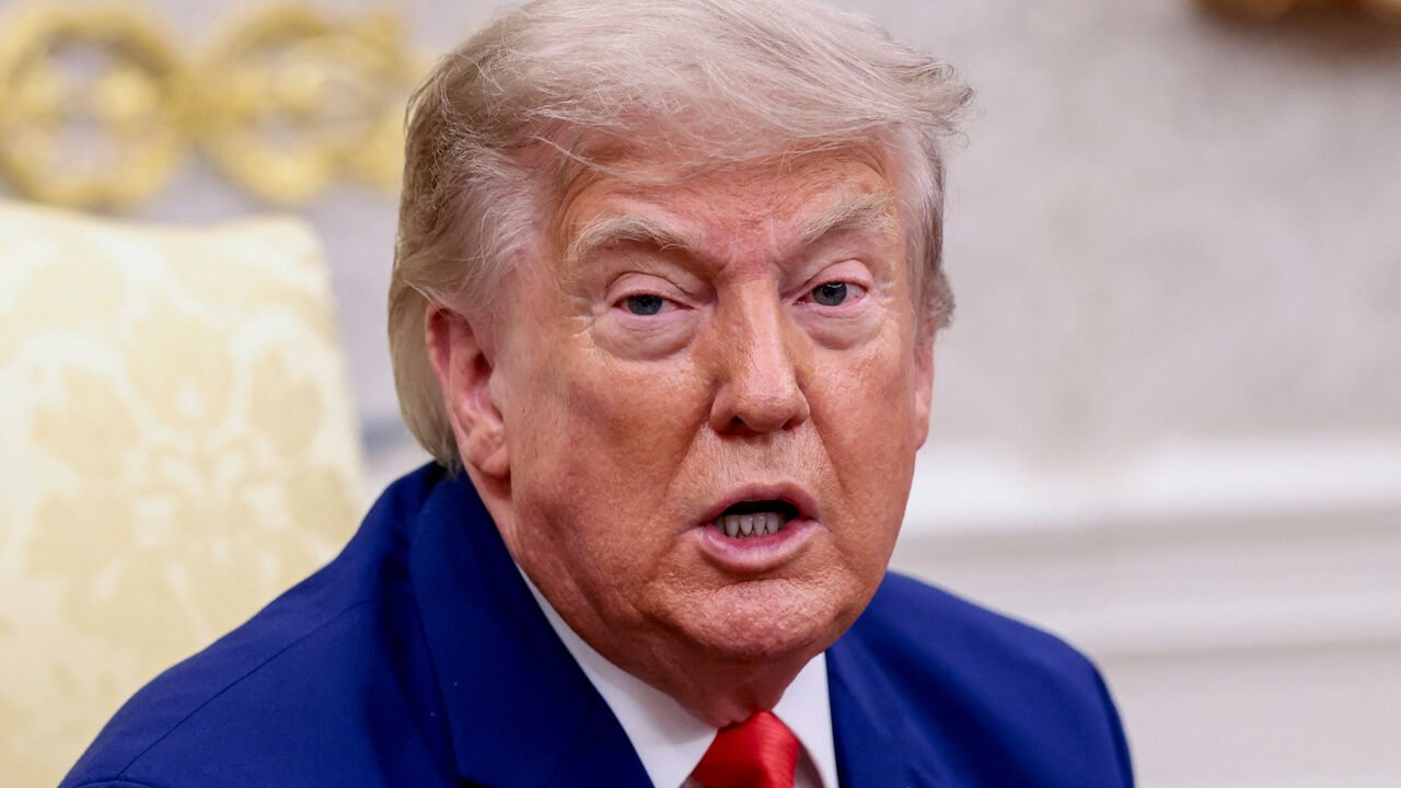 U.S. President Donald Trump meets with Lebanese President Joseph Aoun (not pictured) in the Oval Office at the White House in Washington, D.C., U.S., July 21, 2026. REUTERS/Evelyn Hockstein