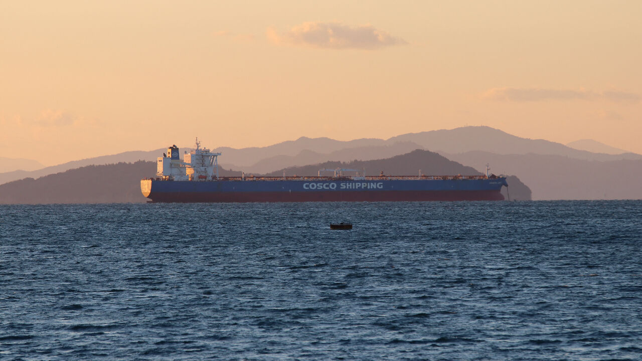 A file image from March 2, 2024, shows the Chinese-flagged VLCC supertanker Cosnew Lake, which exited the Red Sea via the Bab el-Mandeb Strait on July 23, 2026. VLADIMIR TONIC/Handout via REUTERS