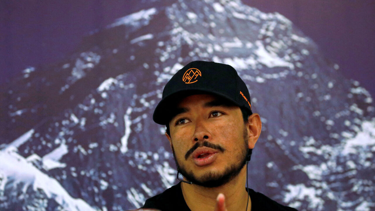 FILE PHOTO: Nirmal Purja speaks during a news conference after climbing six mountains including Mt. Everest in Kathmandu, Nepal May 28, 2019. REUTERS/Navesh Chitrakar/File Photo