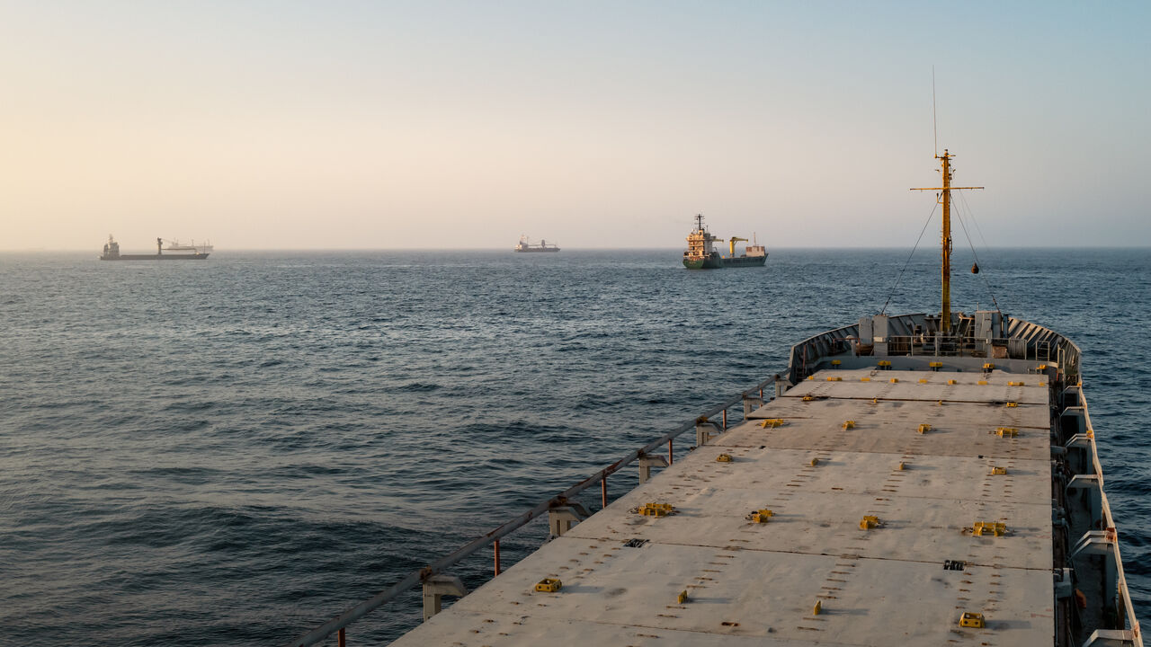 Oil tankers and cargo vessels are anchored off the coast of Oman after being stranded for days as congestion at Port Sultan Qaboos has prevented them from docking on June 23, 2026 in Muscat, Oman. The Strait of Hormuz, a vital shipping route for the region's oil and gas, was effectively blockaded since the outbreak of war between the United States and Iran in late February. This week's provisional peace deal between the countries was meant to reopen the waterway to shipping traffic, but the pace of that reo