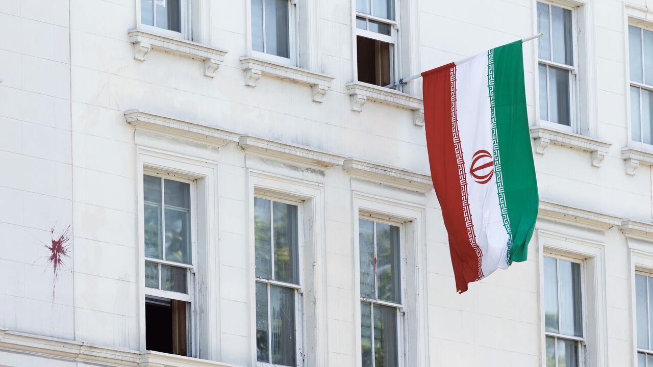 A general view of the Iranian Embassy on July 13, 2026, in London, England. 