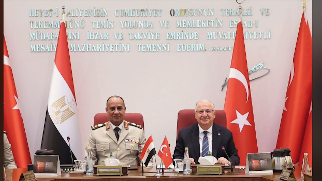 Turkish Defense Minister Yasar Guler and his Egyptian counterpart, Lt. Gen. Ashraf Salem Zaher, met at the Turkey’s Defense Ministry in Ankara, July 13, 2026. 