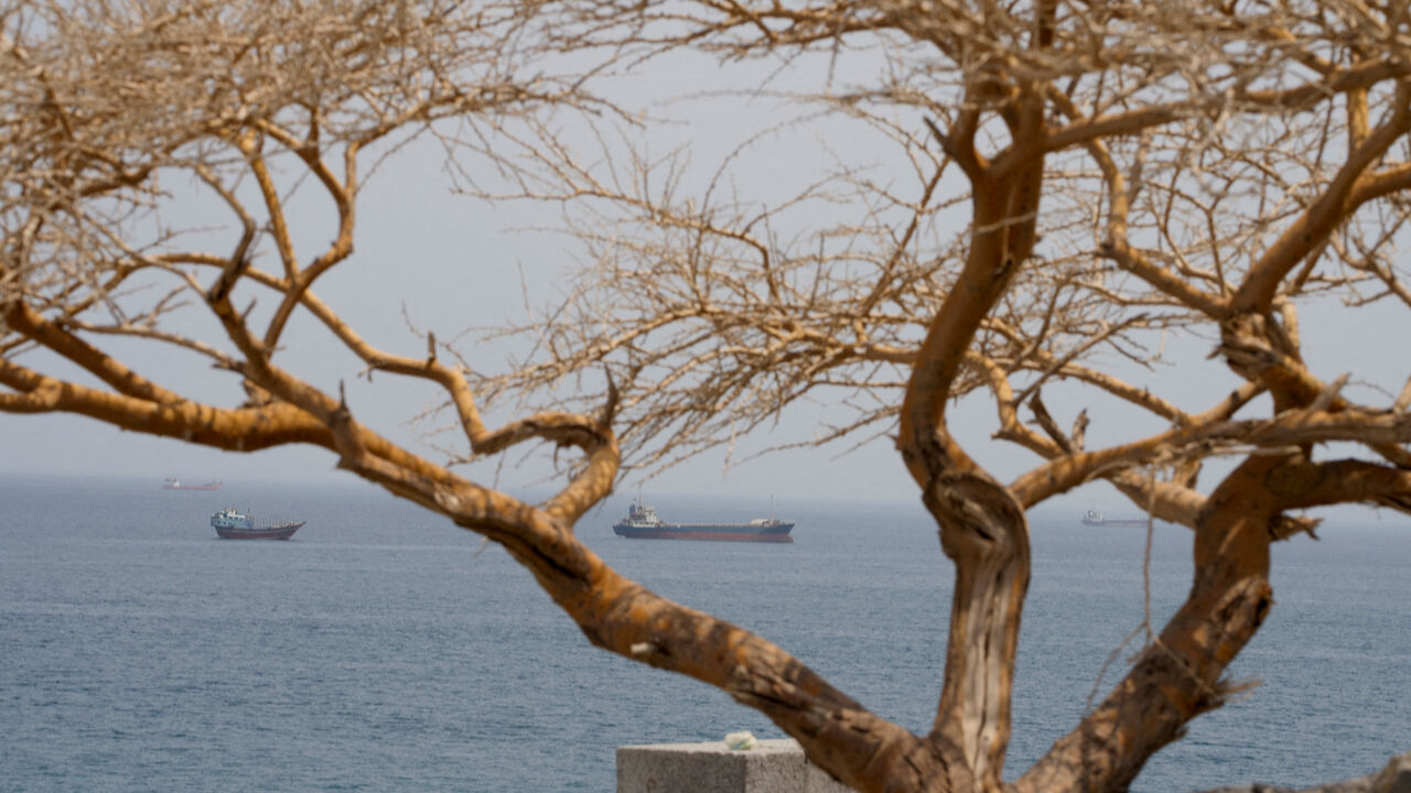 Vessels near the Strait of Hormuz, as seen from Musandam, Oman, August 10, 2026. REUTERS/Stringer     TPX IMAGES OF THE DAY